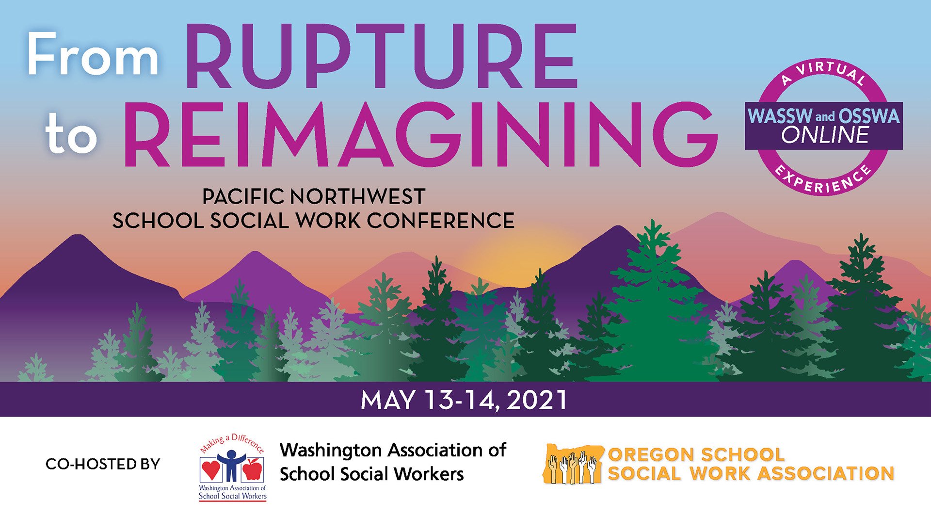 Pacific Northwest School Social Work Conference May 13-14, 2021 header
