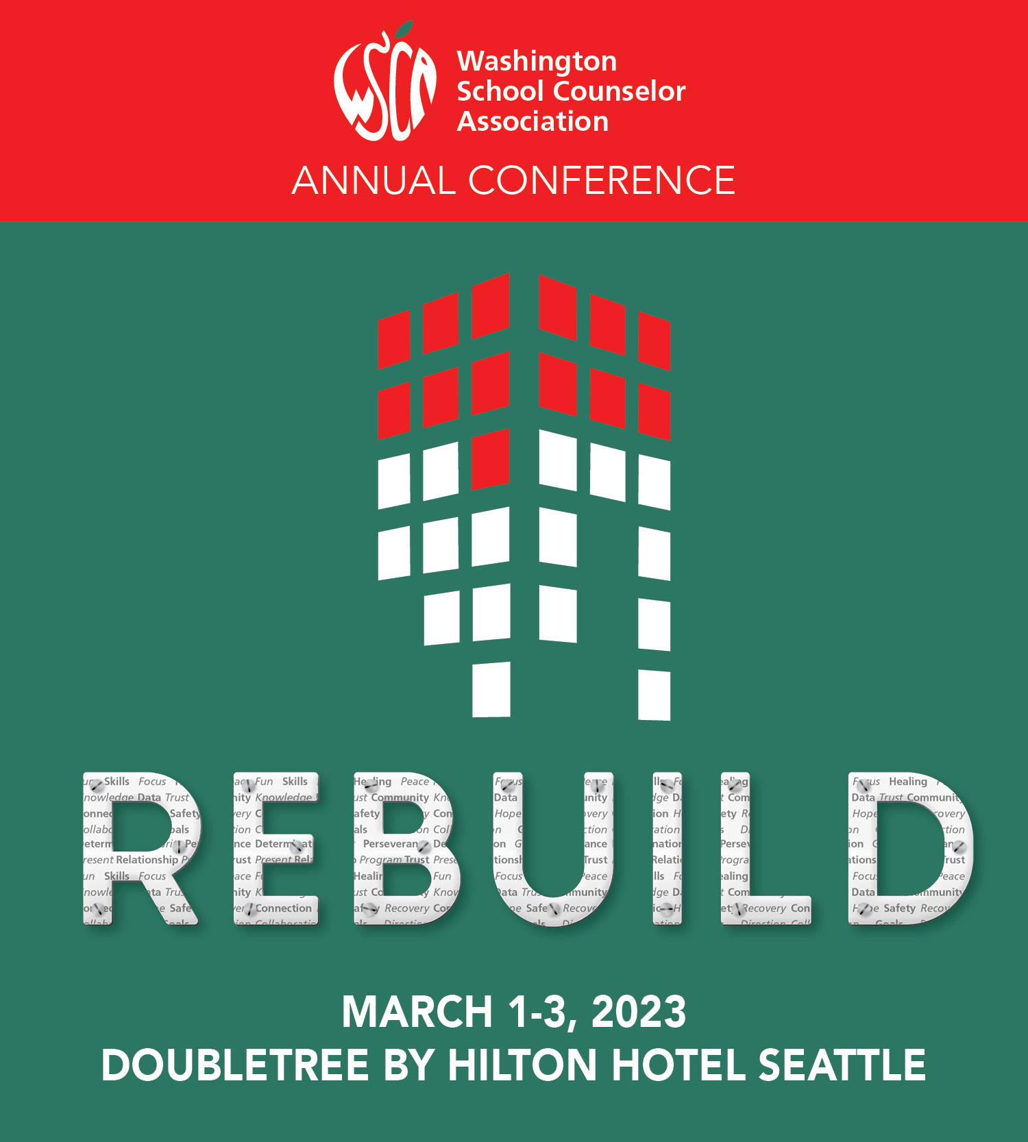 Washington School Counselor Association Conference March 1-3, 2023 header