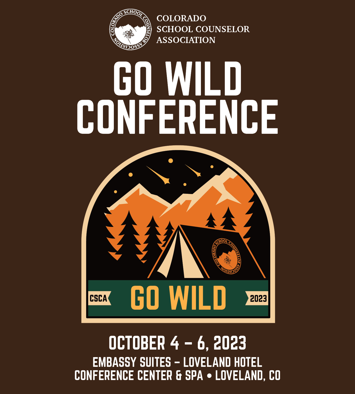 Colorado School Counselor Association Conference October 4-6, 2023 Header