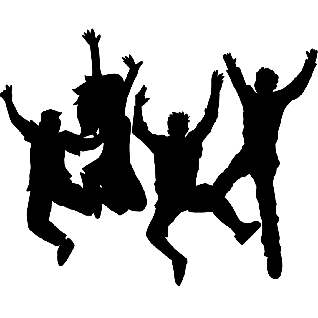 kids jumping silhouette