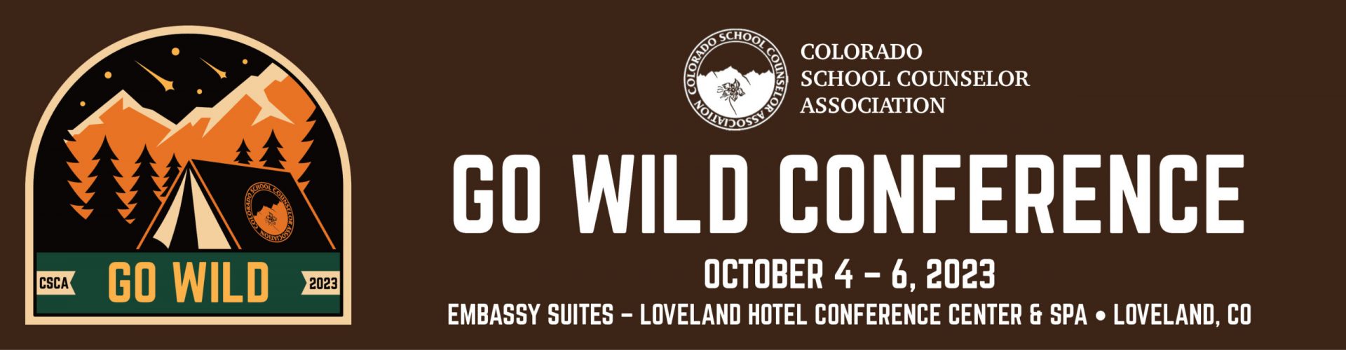 Colorado School Counselor Association Conference October 4-6, 2023 Header